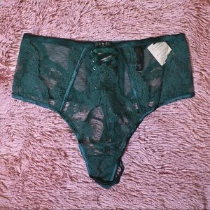 Victoria’s Secret Designer Lace Emerald High Waist Panty L